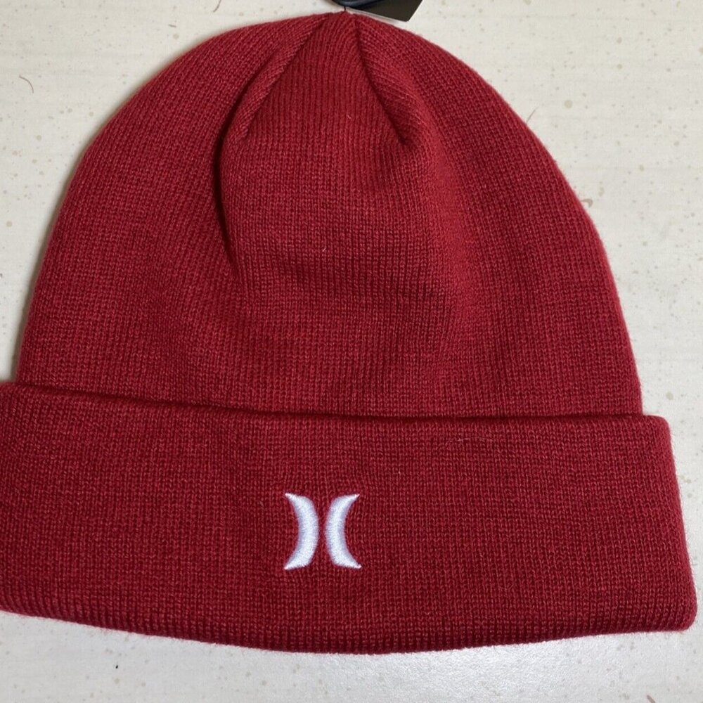 Hurley Icon StaplesCuff Beanie Hat Red One Size